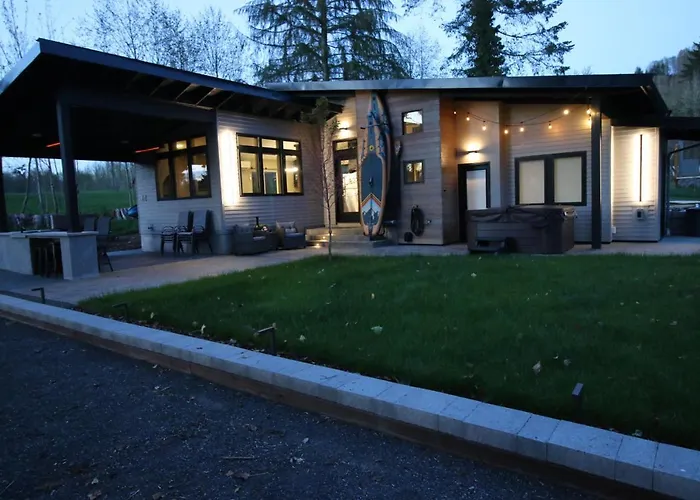 Luxe Lake Cabin Hot Tub Grill Firepit Ev Charger